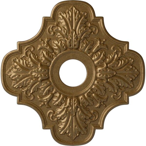 Ekena Millwork Peralta Ceiling Medallion (Fits Canopies up to 4 5/8"), 17 3/4"OD x 3 1/8"ID x 1"P, Pale Gold CM17PEPAS - main